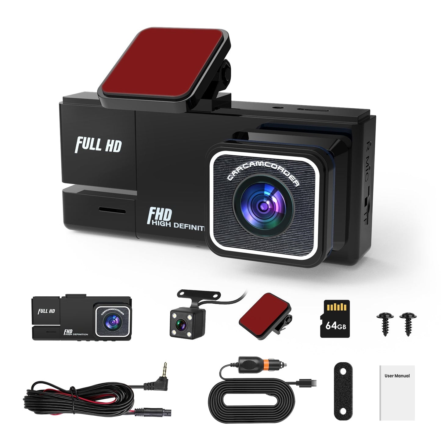 Caméra embarquée voiture Wi - Fi FHD/Dash Cam 3 canaux (Avant, Arrière & Intérieur) avec Enregistrement en boucle - Gadgets - shop