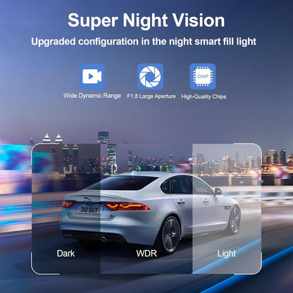 Caméra embarquée avant et arrière 1080P – Dash cam double pour voiture avec carte 64 Go incluse,