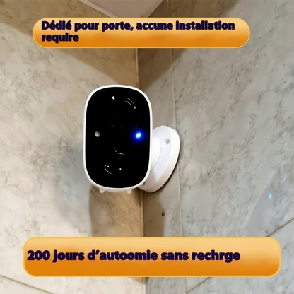 Caméra de Surveillance intérieur à Batterie. Connexion WiFi Sans Fil, Contrôle à Distance via Téléphone Mobile, Installation Sans Perçage