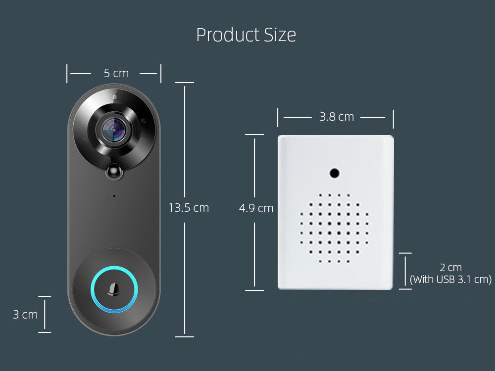 Sonnette intelligente visuelle sans fil avec connexion Wi - Fi (usage domestique) - Gadgets - shop